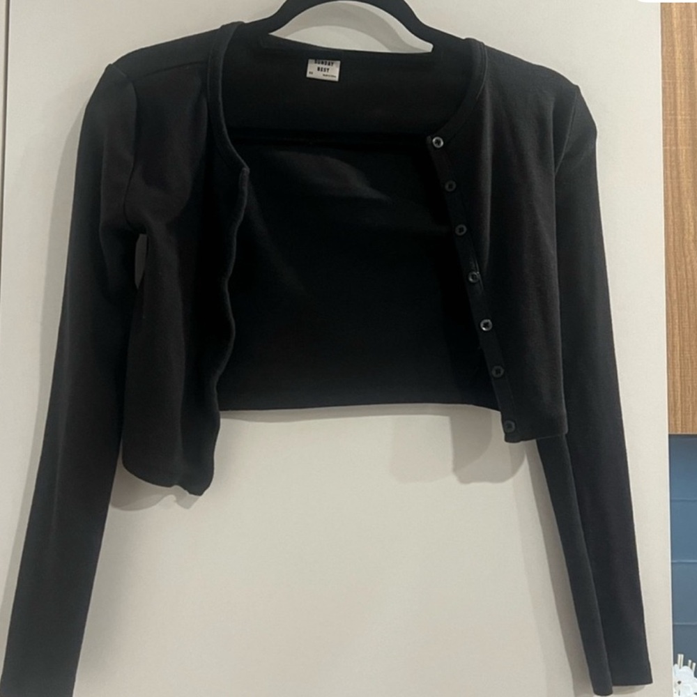 Aritzia Black Button-Down Top